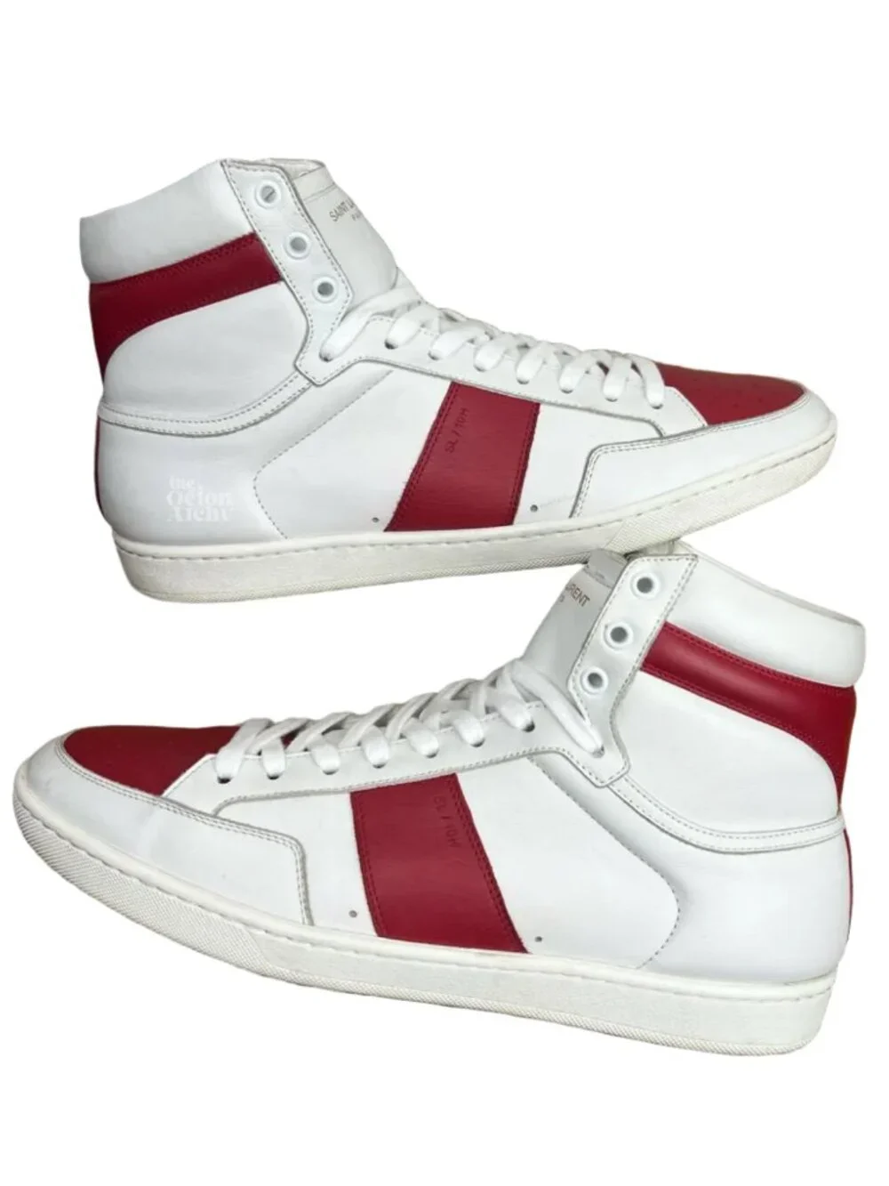 Size 11 Saint Laurent Signature Court Classic SL/10H High Top 418026 White Red